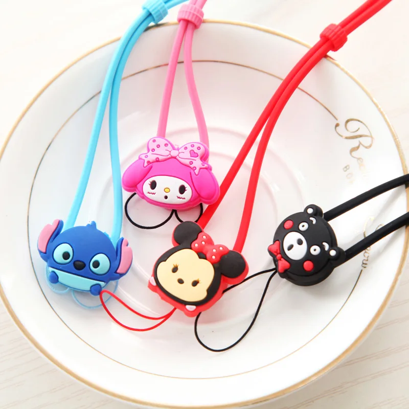 Креативный милый силиконовый шнурок с животными из мультфильмов подвесная