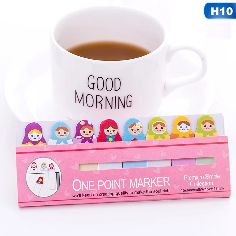 H10 1 шт. Kawaii Канцелярские заметки закладки для блокнота креативные милые животные Липкие заметки школьные принадлежности бумажные наклейки - Цвет: H10