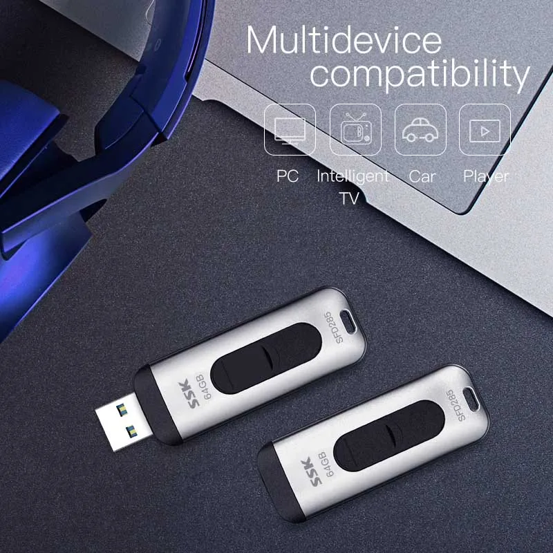 SSK SFD285 USB флеш-накопитель 64 Гб USB 3,0 флеш-накопители высокоскоростной металлический водонепроницаемый специальное предложение