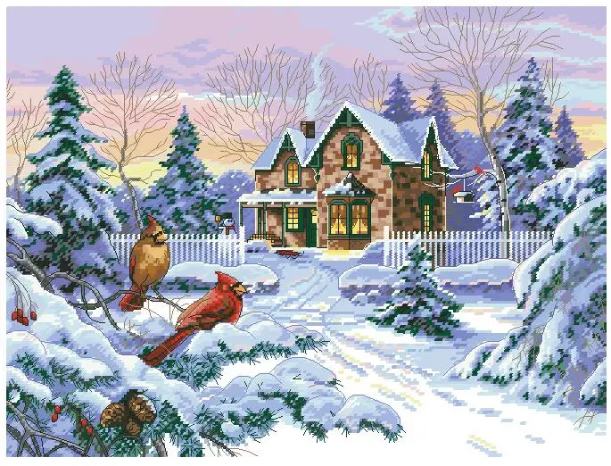 Высококачественный красивый милый Набор для вышивки крестиком зимний памятный