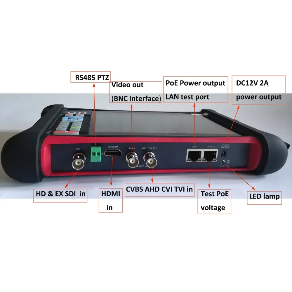 CCTV Video Monitor Tester Pro 4K IP 8MP TVI CVI 5MP AHD HDMI in with Digital Multimeter+Cable Trace 7 inch touch screen | Безопасность и
