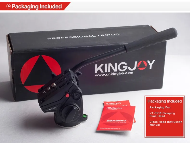 KINGJOY официальный VT-3510 видео штатив Головка камеры Алюминиевый Стенд сплав жидкости демпфирования держатель Stativ мобильный Гибкий цифровой DSLR