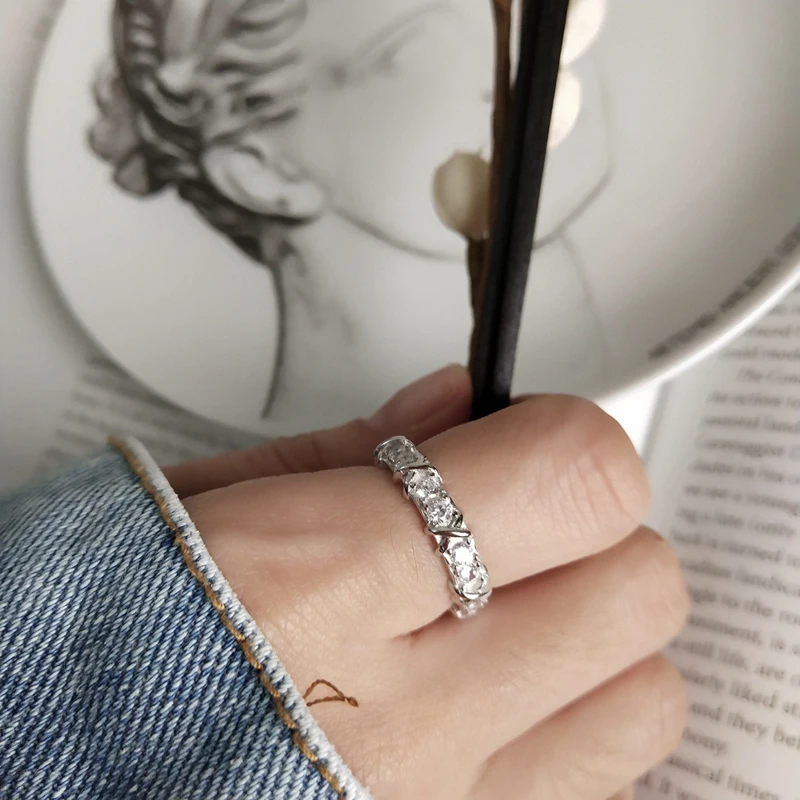 LouLeur, серебро 925 пробы, для девушек, бандажные кольца с цирконием, серебряные, креативные, трендовые, элегантные, шикарные, роскошные кольца для женщин, ювелирное изделие, подарок