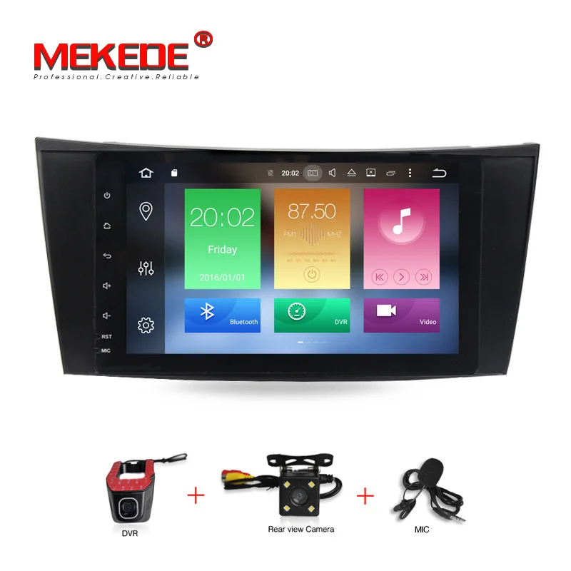 Новое поступление! 8 дюймов HD1024* 600 android8.0 автомобильный магнитофон gps DVD плеер для Mercedes Benz/E-Class/W211/E200/E220/E300/E350 - Цвет: add camera dvr