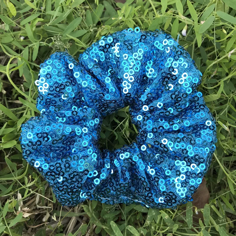 

1Pc New Fashion air Scrunchie Ponytail Holder Paillette Hair Ties Party Hair Accessory Headwear Styling Tools