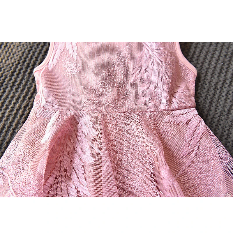 Платья для девочек Новинка лета 2020 детская одежда модное Стильное Сетчатое милое