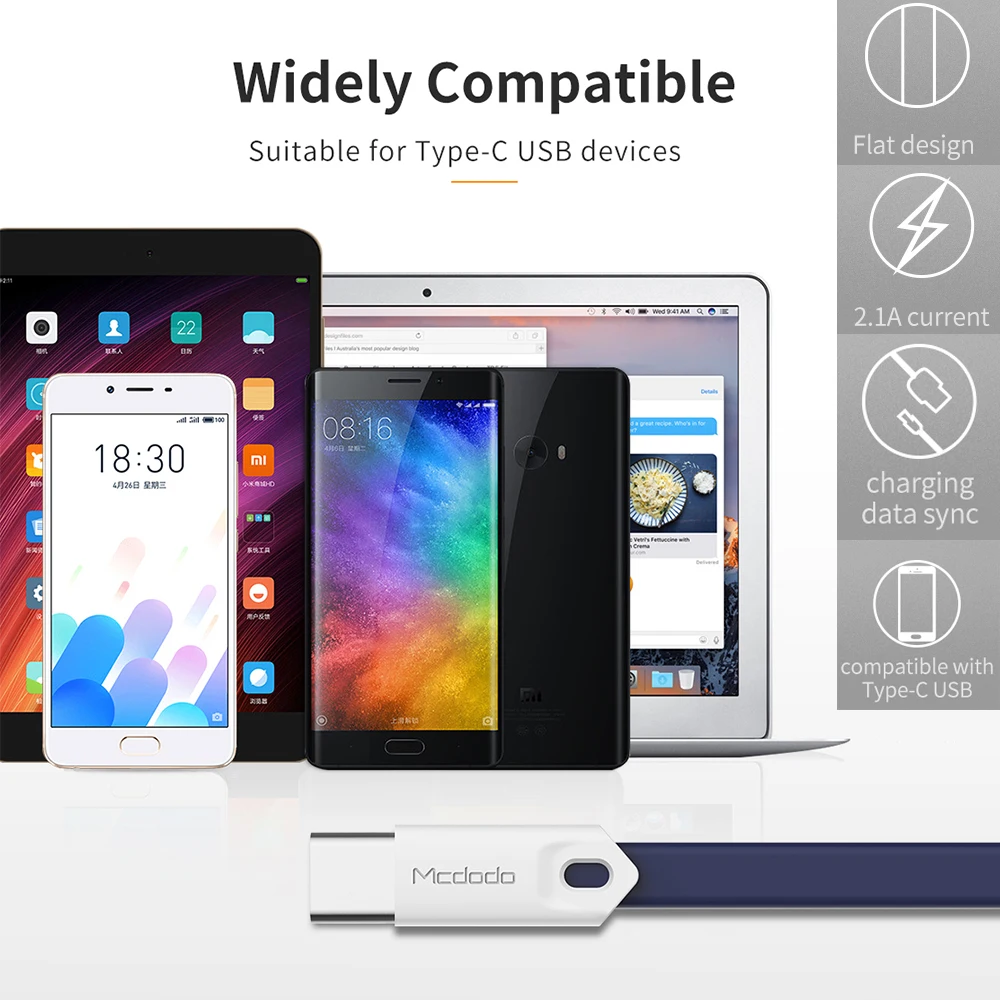 Mcdodo упаковка из 10 шт. кабель с разъемом USB Type-c для Xiaomi Huawei C быстрой зарядки и