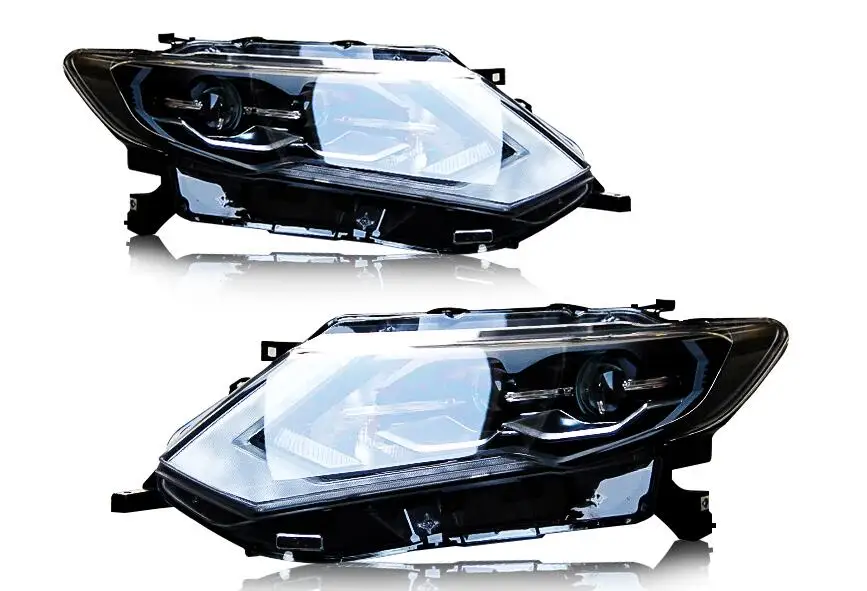 2pcs car Head light For X-Trail Rogue Headlights~/~2016year rogue headlight x trail xtrail DRL HI LO HID xenon