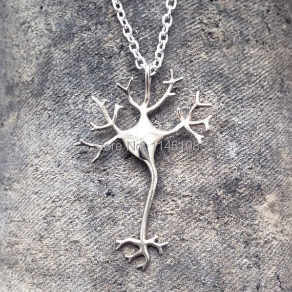 Ожерелье с подвеской в виде нейрона 3D принтом|pendant necklace|science jewelryneuron necklace |
