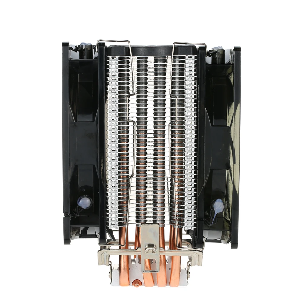 PCCOOLER Вентиляторы 5 тепловых трубок радиатор тихий 4-контактный процессор кулер радиатор Вентилятор охлаждения с двойной 120 мм светодиодный вентилятор для настольного компьютера