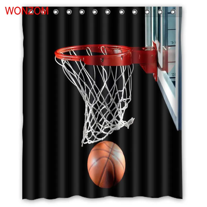 WONZOM Ball Games Висячие шторы с 12 крючками для декора ванной комнаты современный