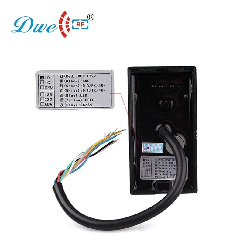 DWE CC RF черный Мини 125 кГц EM4100 rfid считыватель карт с считывателем rs232|125khz em4100|em4100