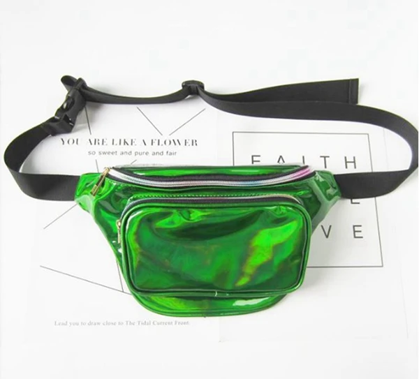 Free Shipping+Wholesale PU laser waist bag Thighbags fanny pack for women holographic leg 30pcs/Lot |
