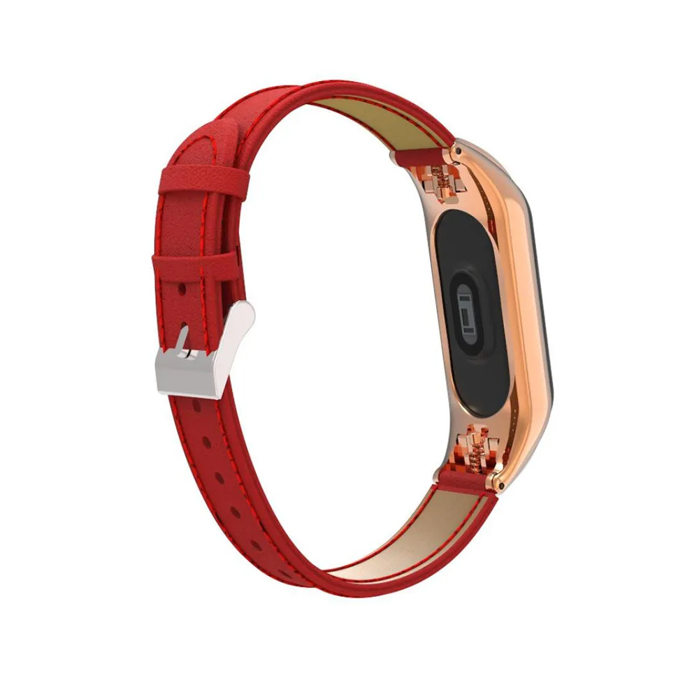 Замена кожаный ремешок на запястье для Xiaomi mi Band 3 Xao mi Xiomi mi Группа Band3 браслет с Чехол наручные Легкий ремень