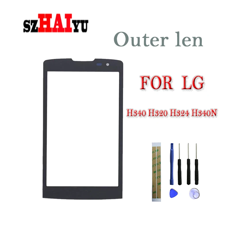 SZHAIYU lcd H340 стеклянная передняя панель экрана Внешний объектив для LG Leon C H320 H324 H340N Переднее стекло с бесплатной заменой инструментов