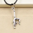 Новинка, Модный кулон для гимнастики, спортивное ожерелье, чокер, черный кожаный шнур, заводская цена, ювелирные изделия ручной работы