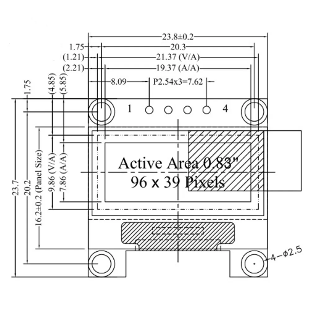 0 83 дюймовый синий светодиодный модуль O новый 96X39 ЖК дисплей для arduino комплект
