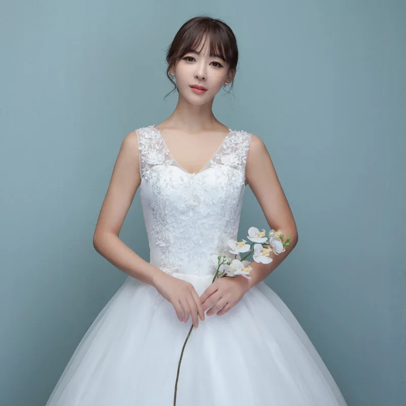 Fansmile Vestidos de Noivas платье с жемчужинами свадебное платье плюс размер белые принцесса подвенечные Свадебные платья FSM-648F