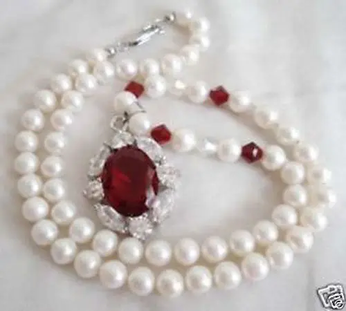 

FREE shipping> >>>>T18 Genuine Cultured White Pearl Necklace Pendant