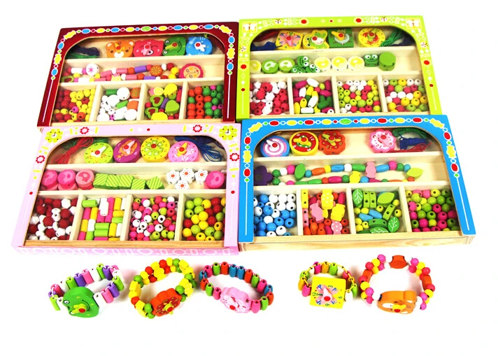 Деревянные развивающие игрушки бусы ожерелье детские обучающие diy ручная