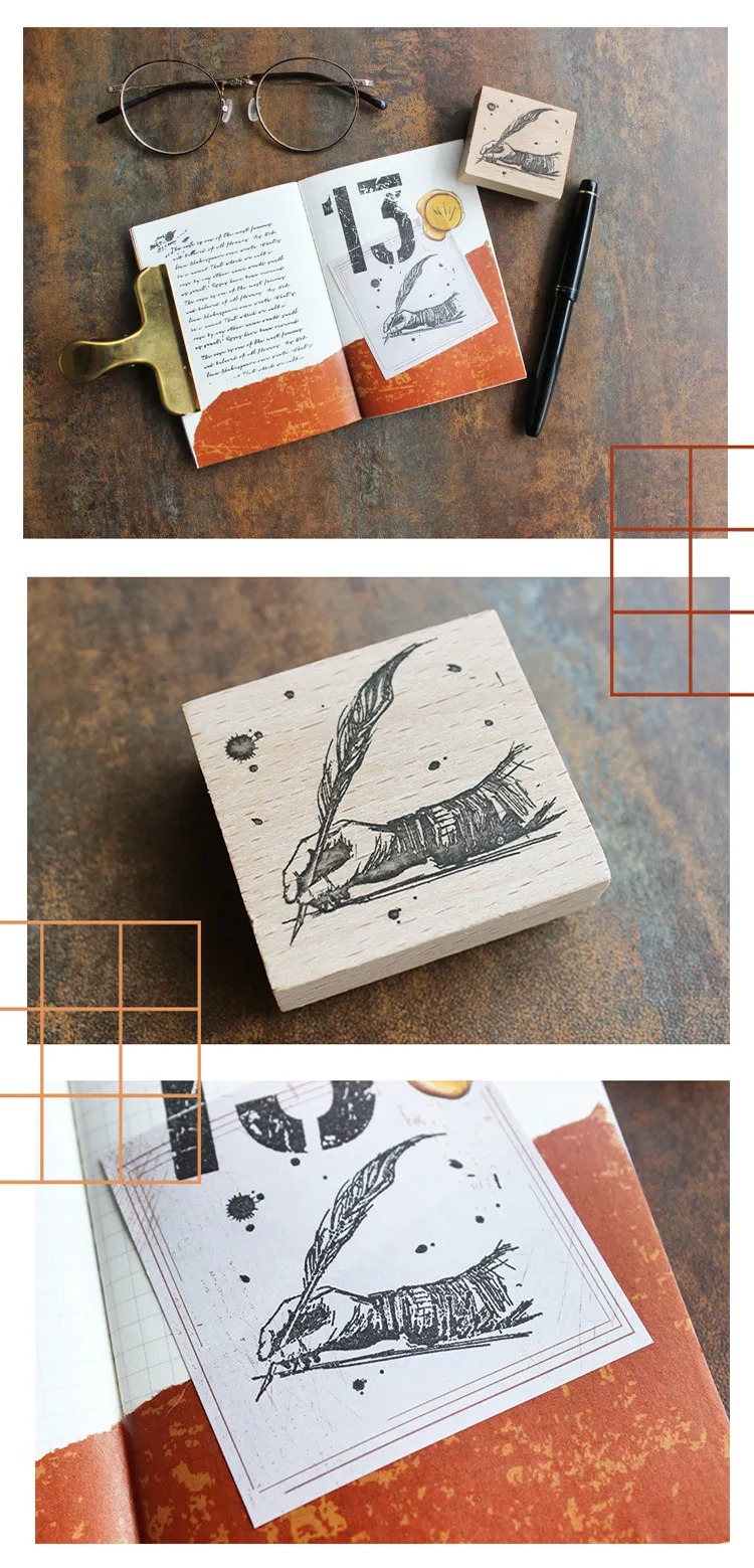 Moodtape винтажный деревянный прозрачный Штамп для DIY скрапбукинга/фотоальбома декоративная печать писатель лампа TypewriTeGlobe резиновый штамп печать