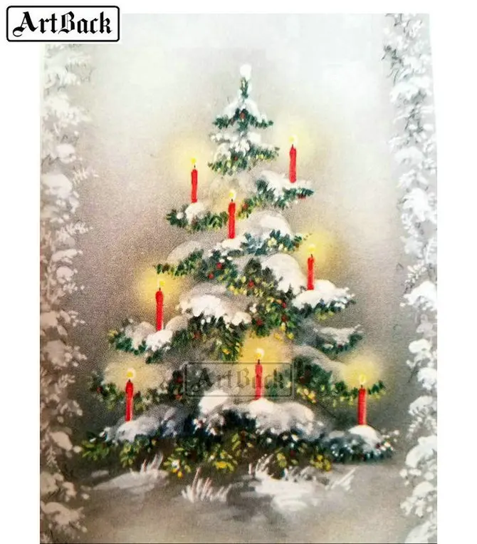 

Full square drill diamond painting christmas tree candle diy diamond embroidery 3d mosaic rhinestone home decoration gift