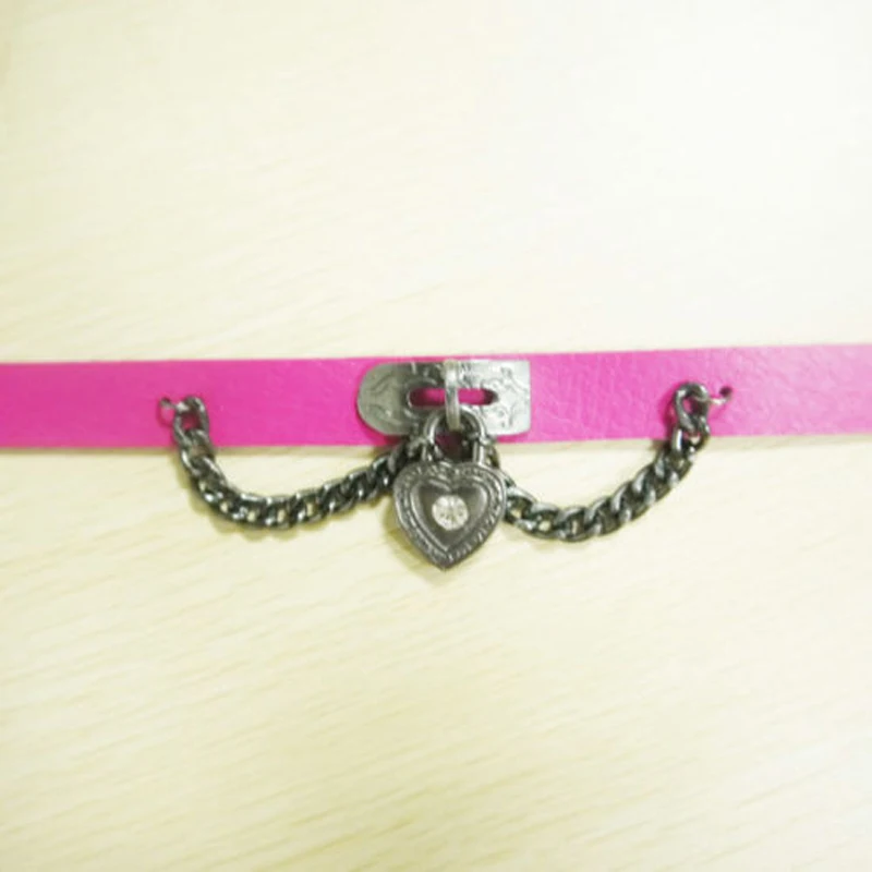 Hot 1Pc Sexy Punk Pendant Leather Necklaces Leat Rivet Buckle Heart Collar Charm Lock Choker Locket Necklace for Women | Украшения и