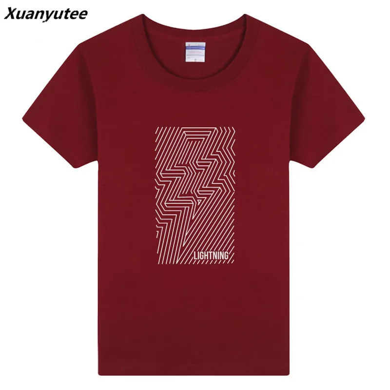 Xuanyutee DIY логотип текст на заказ летняя футболка мужская с принтом молния Забавный