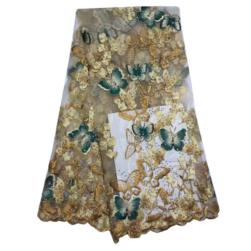 Последний тип вышивки сетки ткань красивый Цветок Африканских кружева тюль cheap