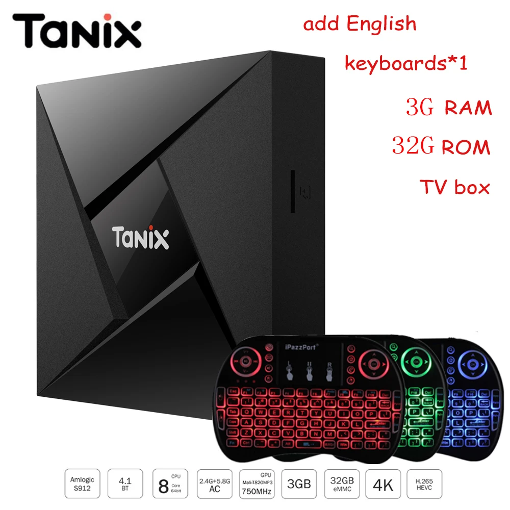 Tanix TX9 Pro Smart Tv Box Android 7,1 Amlogic S912 Восьмиядерный процессор Bluetooth 4,1 3 ГБ ОЗУ 32 Гб ПЗУ HDMI телеприставка PK X96 GT1 H96 - Цвет: English Version