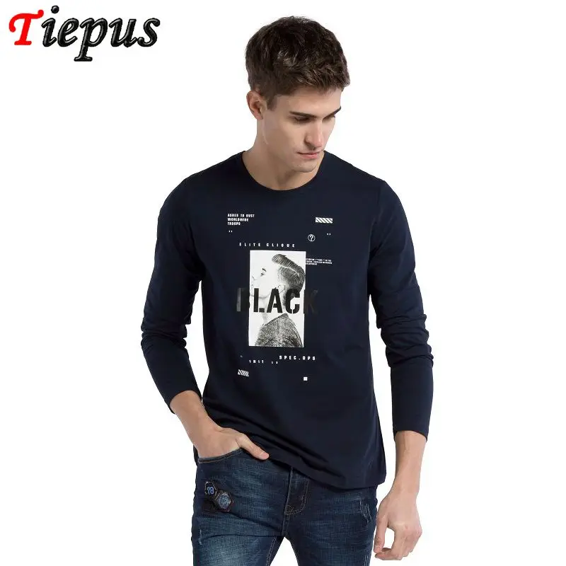 Tiepus брендовая одежда 2018 Весенняя футболка для отдыха Мужская хлопковая с