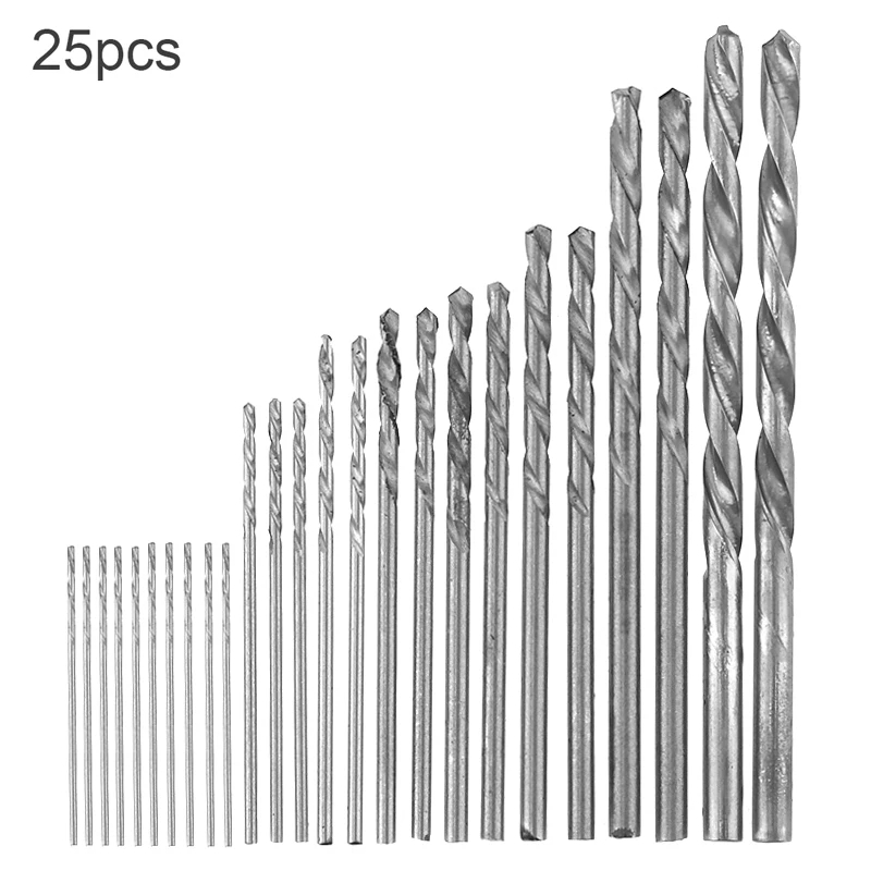 25 шт./компл. высокоскоростное метрическое сверло из быстрорежущей стали с