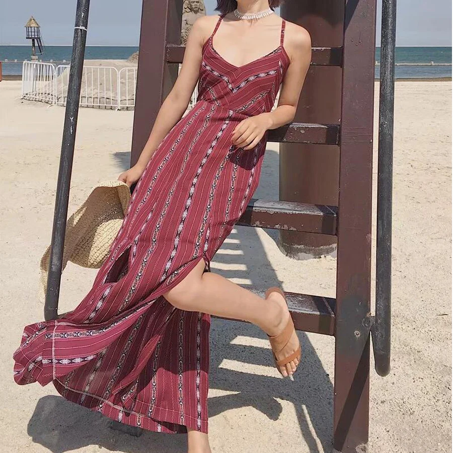 Красное вино летние платья 2017 сексуальное с открытой спиной бесшовное v образным