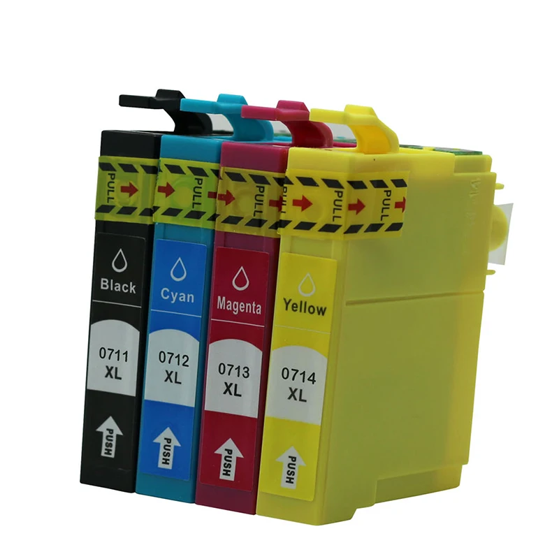 4 шт. Совместимый картридж EPSON T0711 T0715 подходит для принтера D78/D92/DX7000F/DX5000/DX4050/4000|epson