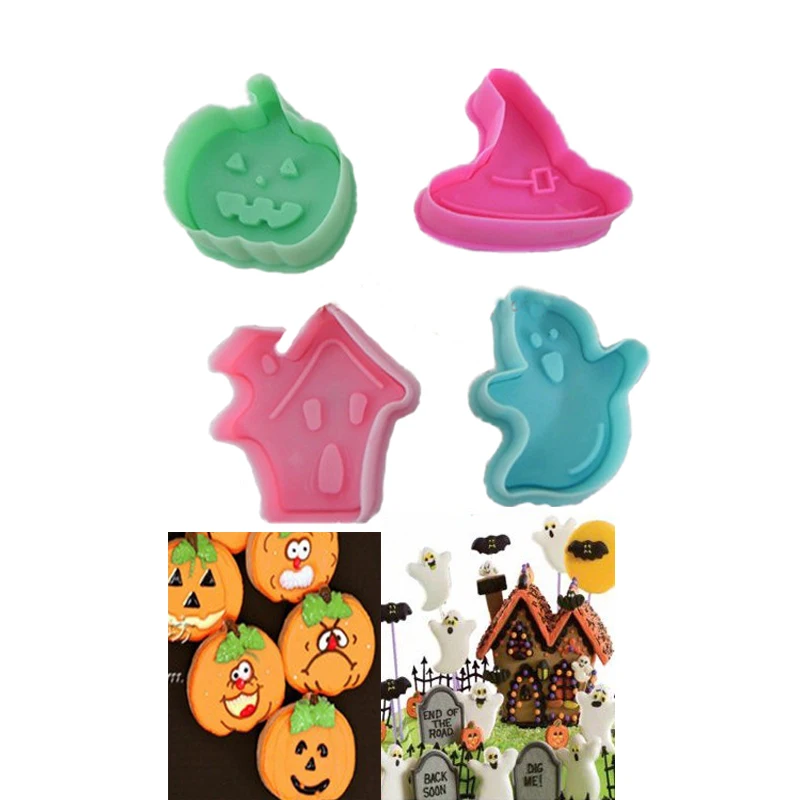 4 шт./компл. Хэллоуин печенье резаки для печенья форма Фондон инструмент