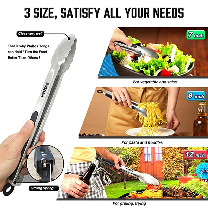 Щипцы WALFOS из нержавеющей стали металлические кухонные щипцы для приготовления