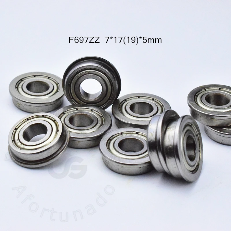 F697ZZ 7*17(19)* 5 мм 10 шт. подшипники фланцевые 697 F697Z подшипник с глубоким желобом из