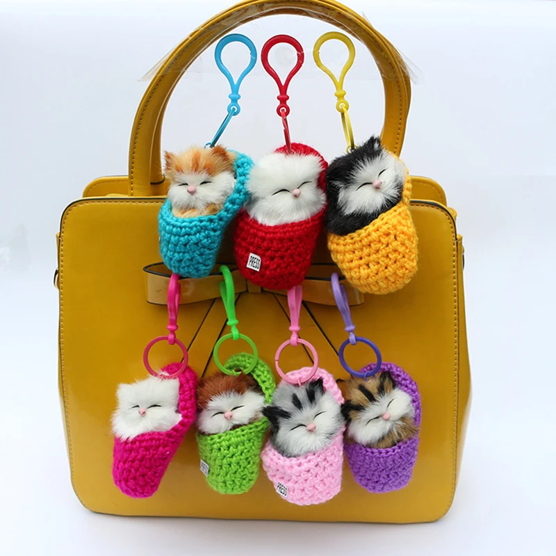 cat plush toys kitten bag pendant jewelry simulation animals Plush soft Stuffed Toy Doll DIY cartoon gifts ornaments | Игрушки и хобби