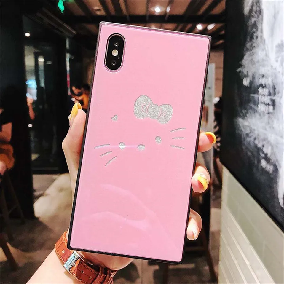 Стекло крышка для iPhone 6 6S 7 8 плюс Чехол X S принципиально закаленное назад случаи |