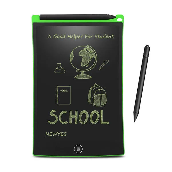 Green NEWYES 8,5 дюймов ЖК цифровой планшет для рисования блокнот электронный блокнот для рукописного ввода графическая доска со стилусом детская ручка подарок - Цвет: Green