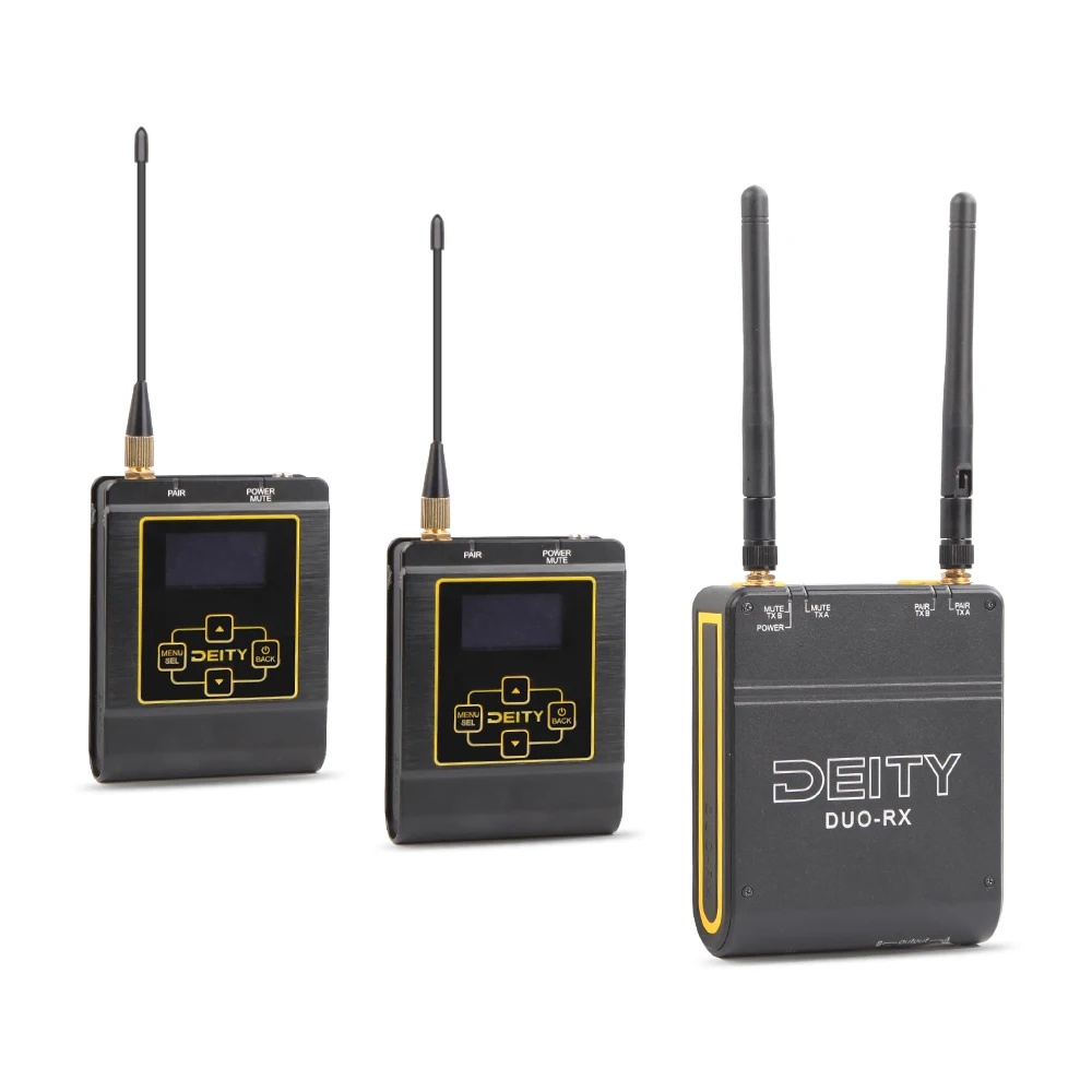 Deity подключения UHF двойной беспроводной петличный микрофон Systerm Lav интервью Mic 2 передатчика и 1 приемник для DSLR видеокамеры