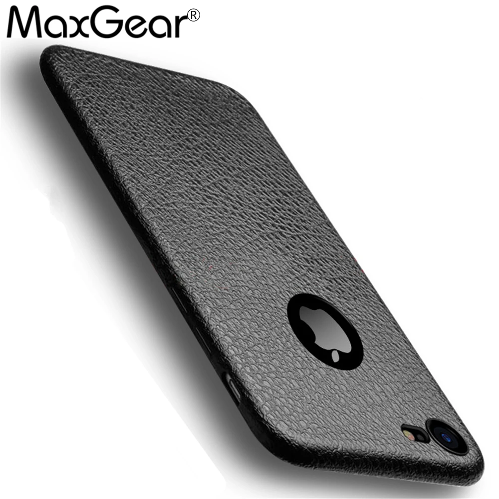 Чехлы для iPhone 6 6s 7 Plus роскошный кожаный мягкий силиконовый чехол с зернистой