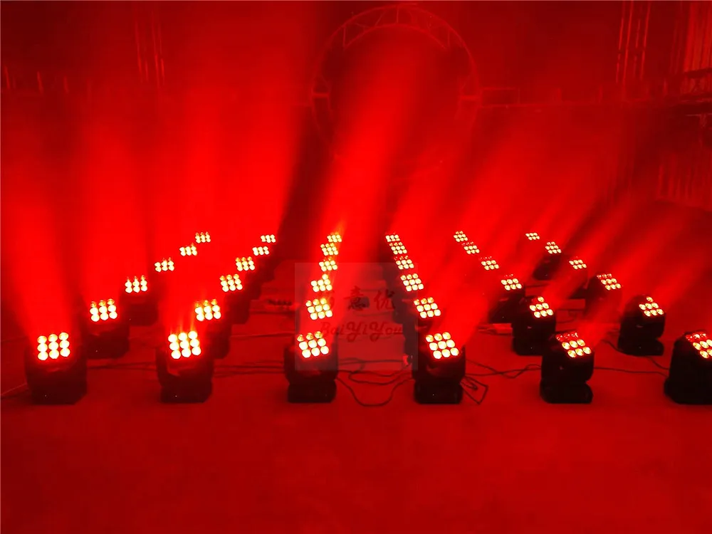 2x 3*3 Pixel Matrix LED Moving Head Individually Controlled 3x3 9pcs 12W RGBW 4In1 Beam Wash Blinder | Лампы и освещение