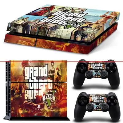 GTA V Виниловая наклейка для sony PS4 консоль с 2 контроллерами наклейка для Playstation 4 Геймпад контроллер - Цвет: 0141