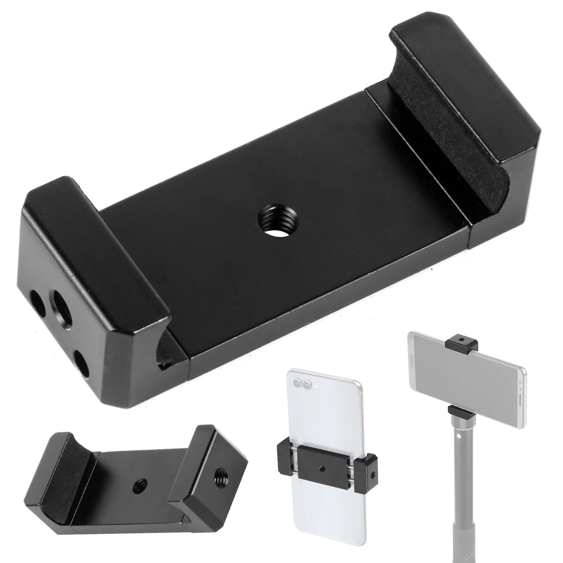 3x Screw Holes Уникальный 2x/3x1/4 дюймовой Болтовой мобильный телефон клип держатель стенд Штатив монопод для iPhone Huiwei для Gopro Камера палка для селфи - Цвет: 3x Screw Holes