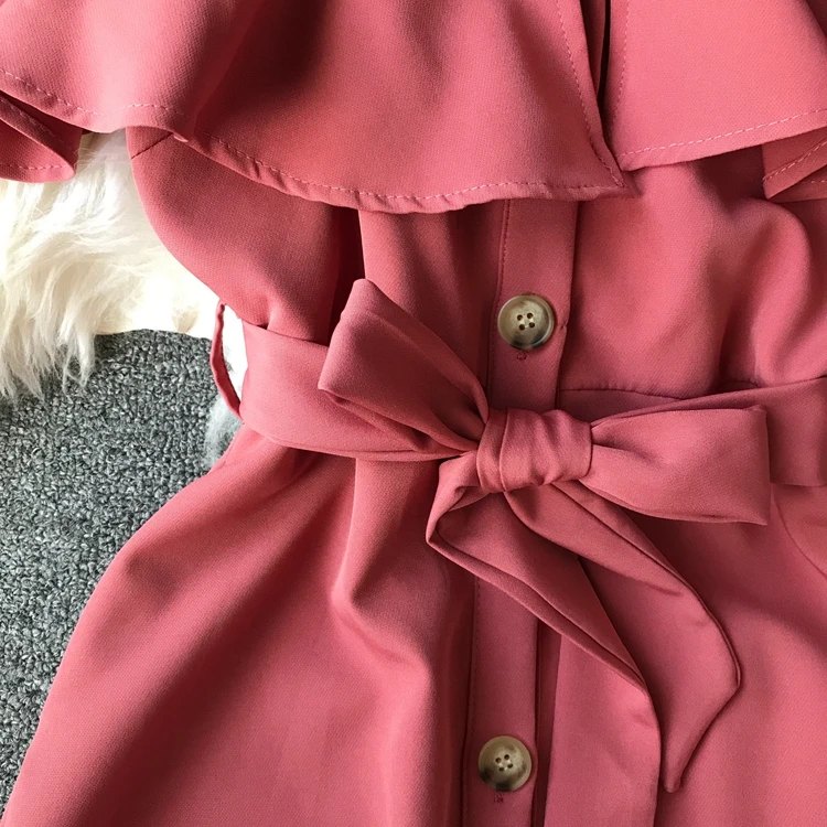 

Summer Bandage Dresses Women New Short Sleeve Off Shoulder Sexy Beach Casual Dress Female Slash Neck Single Breasted Long Robe