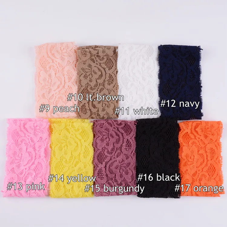 

17 Colors New Arrivel 2" wide elastic lace headband DIY hair band accessories 80pcs/lot free shipping bd02