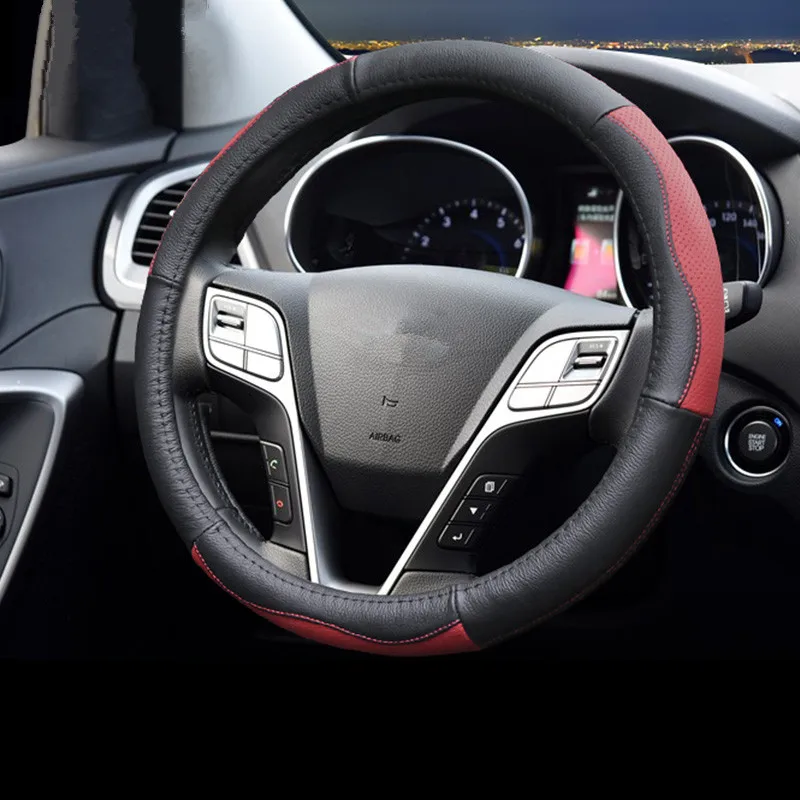 Высокое качество кожаный чехол рулевого колеса автомобиля четыре сезона