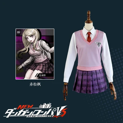 Akamatsu kaede Игра Danganronpa V3 Killing Harmony Косплей Костюм Dangan Ronpa V3 каждый семестр Killing всех членов униформы - Цвет: Akamatsu kaede