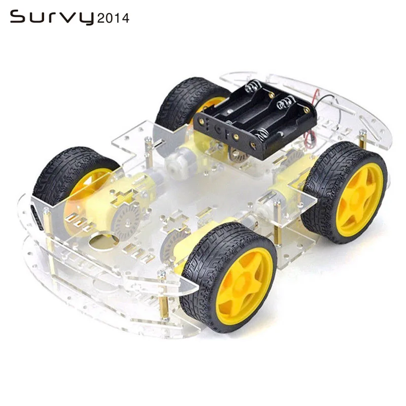 Бесплатная доставка 4WD Smart Robot комплекты шасси автомобиля для arduino с датчиком